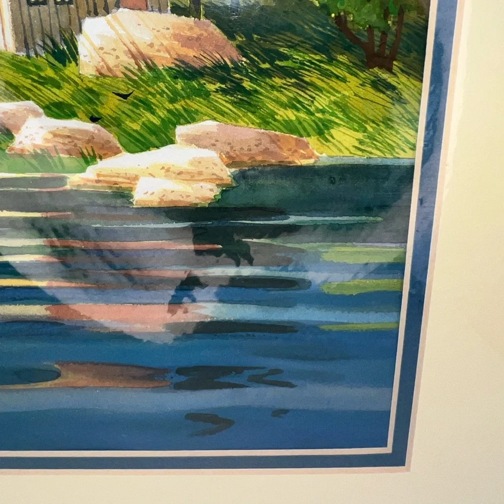 Eve Thompson Original Watercolor Painting “Lone Cabin” Artist Signed 14x18